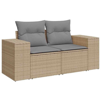 Set De Sofás De Jardín Con Cojines 9 Pzas Ratán Sintético Beige / Vetonek_0