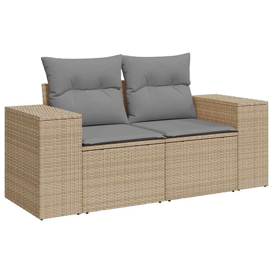 Juego De Sofás Jardín Con Cojines 6 Pzas Ratán Sintético Beige / Vetonek_0