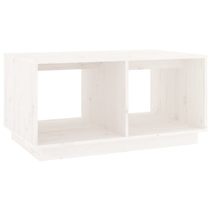Mesa De Centro Madera Maciza De Pino Blanco 80x50x40 Cm_0