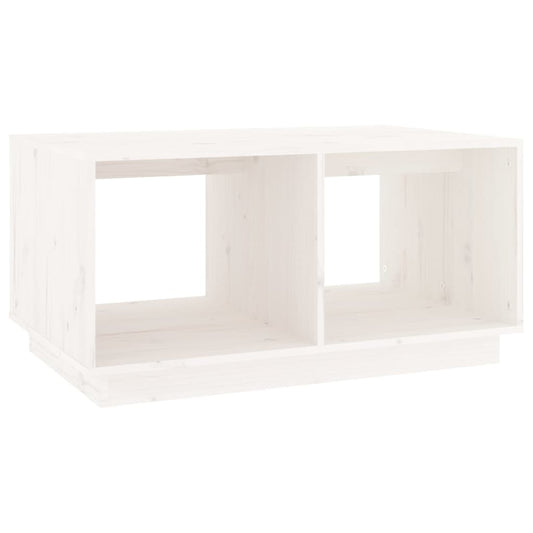 Mesa De Centro Madera Maciza De Pino Blanco 80x50x40 Cm_0