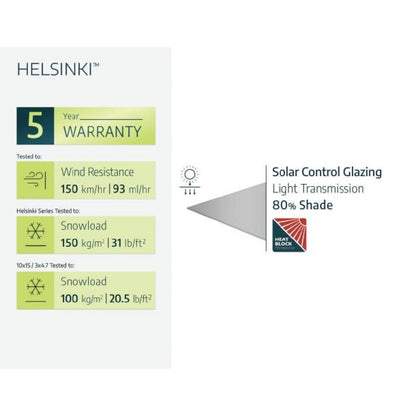 Pérgola adosada de madera de cedro Helsinki 300x340 cm Canopia
