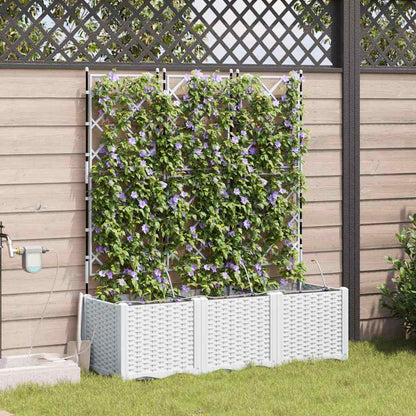 Macetero De Jardín 3 Uds. Blanco 120 X 40 X 142 Cm Pp_2