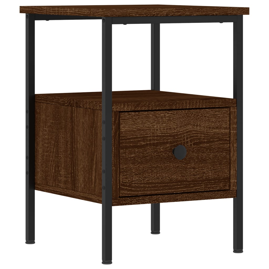 Mesitas Noche 2 Uds Madera Ingeniería Marrón Roble 34x36x50 Cm_1