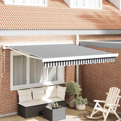Toldo Retráctil Aluminio Y Tela Gris Antracita Y Blanco 3x2,5 M_1