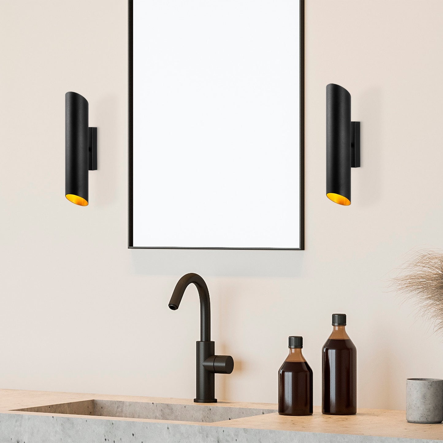 Aplique De Pared Tubular, Metal , Negro, 8x12x40, Casquillo 2 X G9 Max 10 W_3