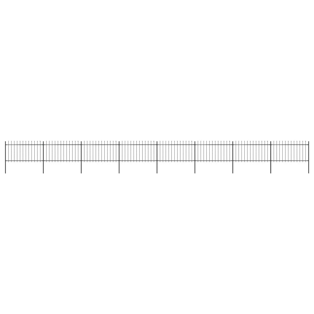 Valla De Jardín Con Puntas De Lanza Acero Negro 13,6x1 M / Vetonek_3