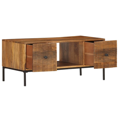Mesa De Centro De Madera Maciza De Mango 90x45x40cm_0