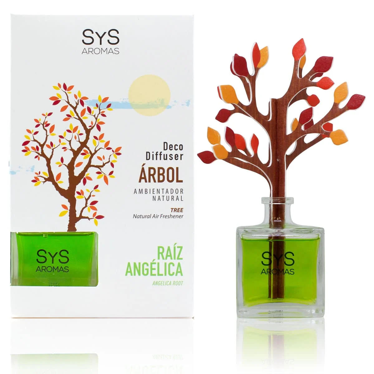Ambientador Difusor Árbol Raíz Angélica Deco Diffuser SYS Aromas 90 ml | Aroma Herbal y Balsámico | Refrescante_0