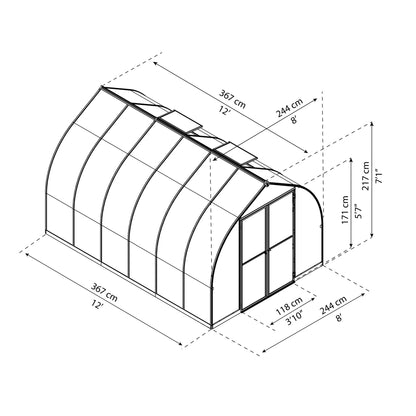 Invernadero Bella policarbonato 367x244x219 cm