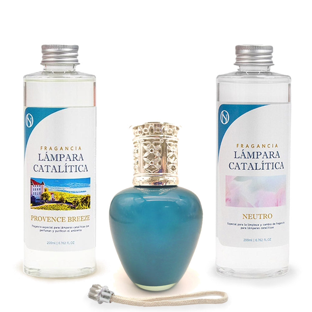 Pack Ahorro Lámpara Catalítica Aqua Marina + Fragancia Provence Breeze 200ml + Limpiador Neutro 200ml + Mecha Repuesto_0