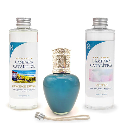 Pack Ahorro Lámpara Catalítica Aqua Marina + Fragancia Provence Breeze 500ml + Limpiador Neutro 200ml + Mecha Repuesto_0