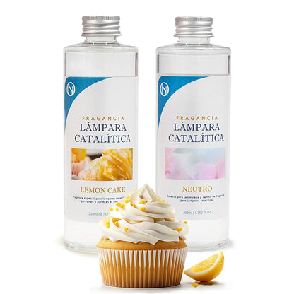 Pack Ahorro 2x Fragancias Lámpara Catalítica 200ml: 1 Aroma Lemon Cake + Limpiador Neutro_0