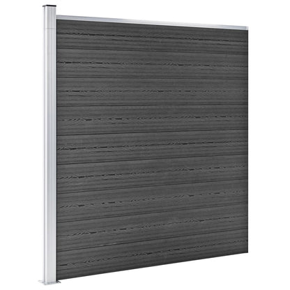 Set De Paneles De Valla Wpc Negro 1311x(105-186) Cm / Vetonek_0