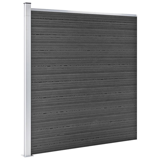 Set De Paneles De Valla Wpc Negro 1311x(105-186) Cm / Vetonek_0