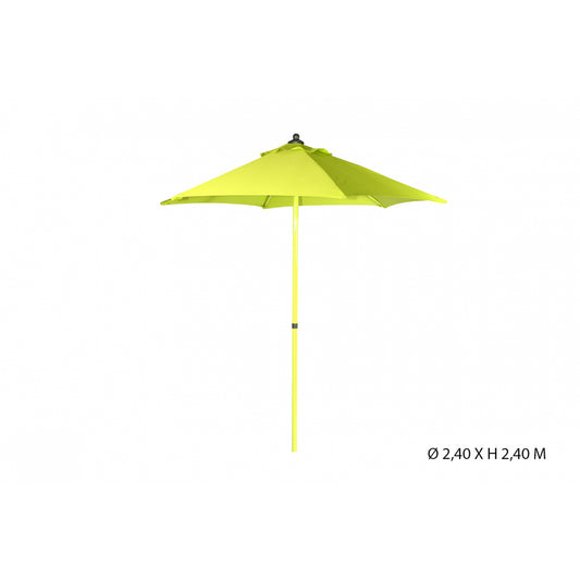 Sombrilla Redonda De Aluminio Y Poliéster 2,4 M Verde - Mobiliario De Jardín - Sombrilla Recto_0