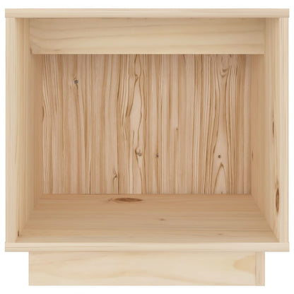 Mesita De Noche De Madera Maciza De Pino 40x30x40 Cm_2