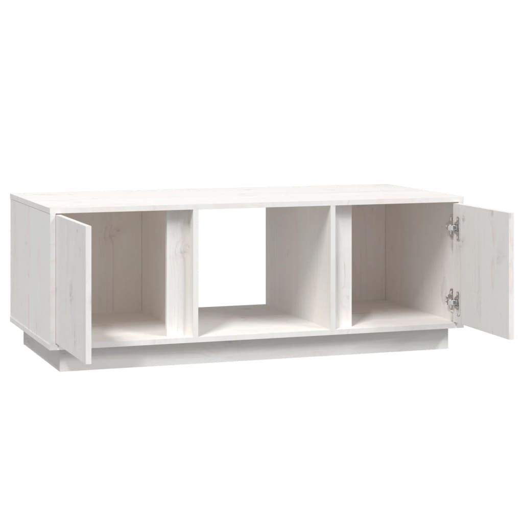 Mesa De Centro De Madera Maciza De Pino Blanco 110x50x40 Cm_4