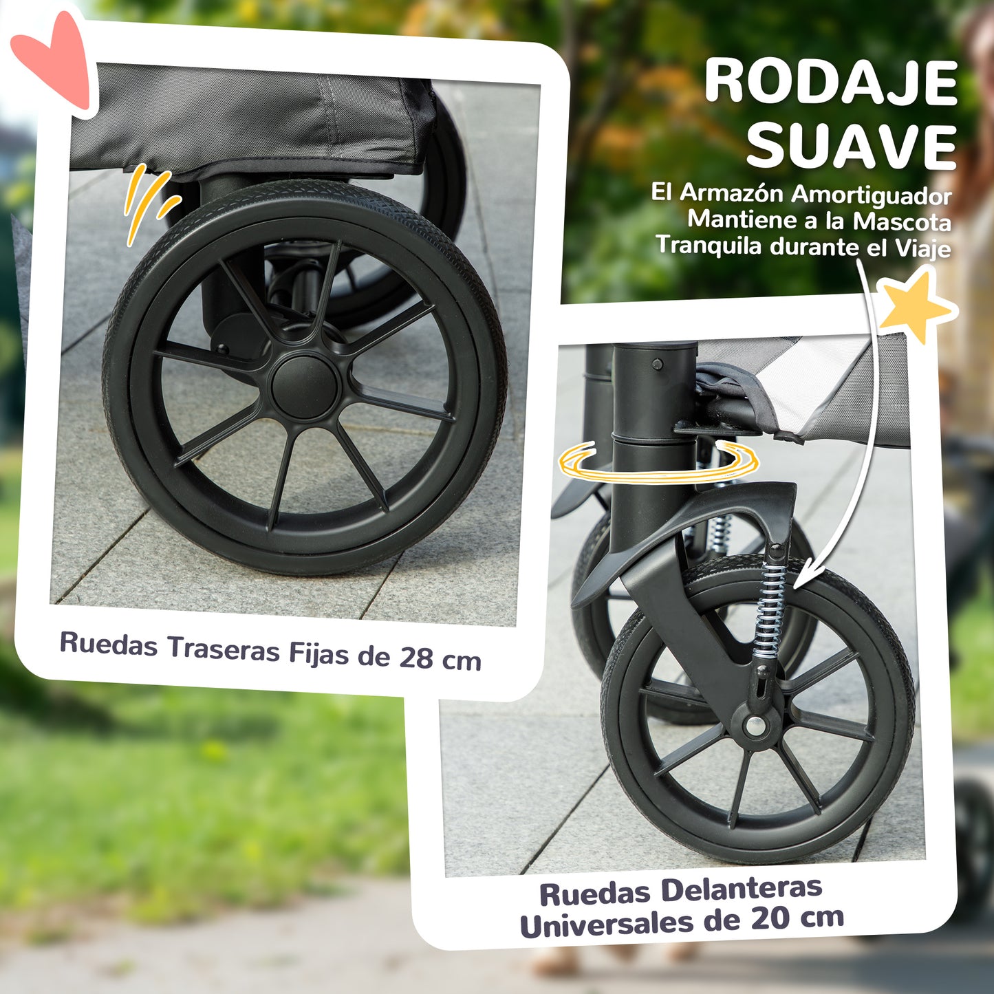Pawhut Carrito Para Perros Plegable Con Ventanas 124x67x100 Cm Gris Oscuro_5