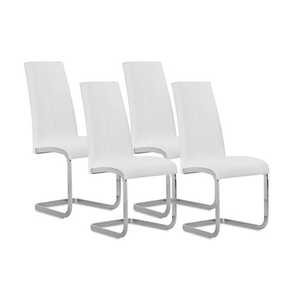 Pack 4 Sillas De Comedor Smile Símil Piel Tapizado, Blanco, 44,9 X 100 X 38_1