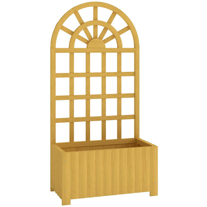 Outsunny Jardinera Con Enrejado De Madera Para Cultivos Verduras 60x30x120 Cm_0
