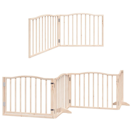 Vidaxl Puerta Para Perros Plegable 12 Paneles Madera De Álamo 960 Cm_0