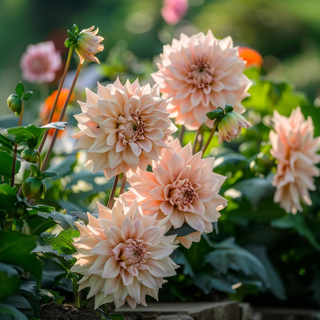 Tubérculos De Dalia - 3 Pzs - Dahlia 'café Au Lait'_1