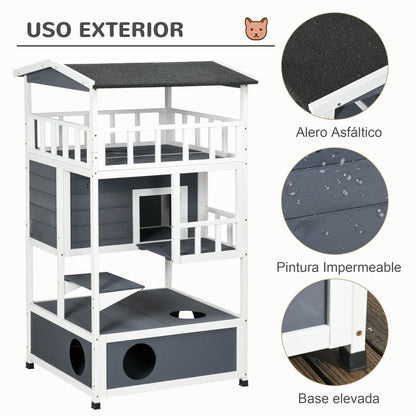 Pawhut Casa Para Gatos De Madera 75_5
