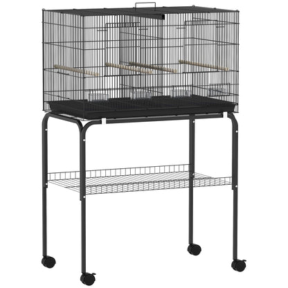 Pawhut Jaula Para Pájaros Con Divisor Ruedas Para Mascota Aves Loros Canarios_0