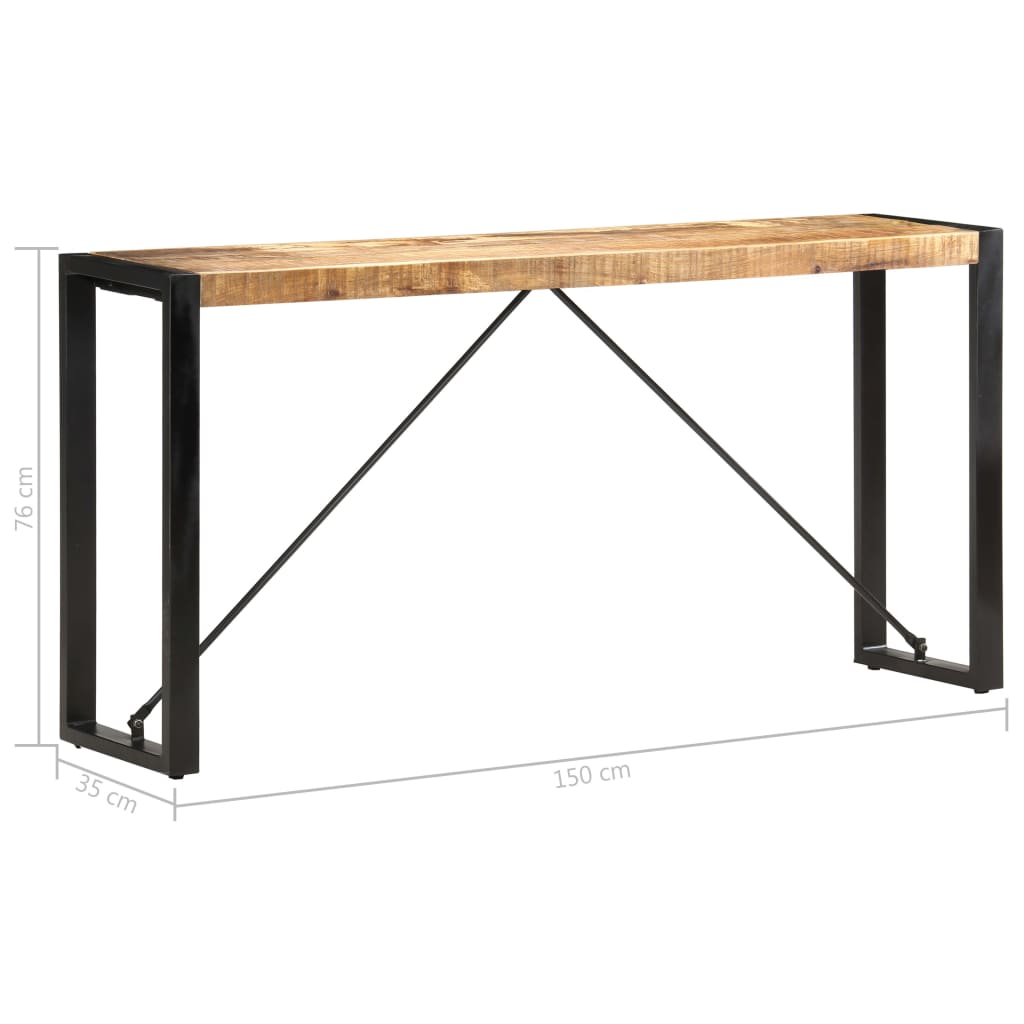 Mesa Consola De Madera Maciza De Mango 150x35x76 Cm_3