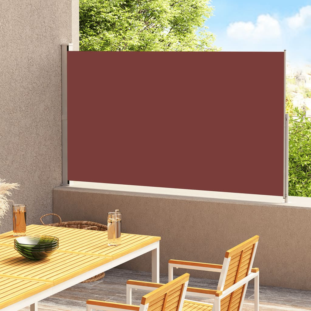 Vidaxl Toldo Lateral Retráctil Para Patio Marrón 220x300 Cm_1