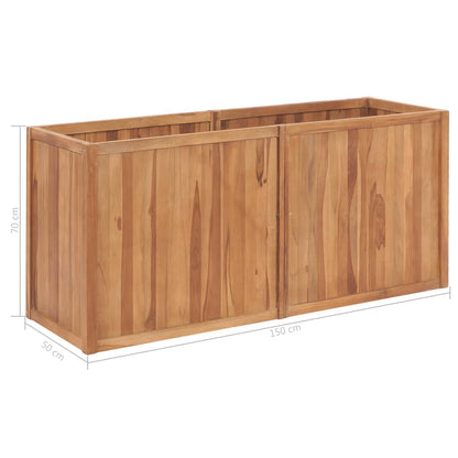 Arriate De Madera Maciza De Teca 150x50x70 Cm_5