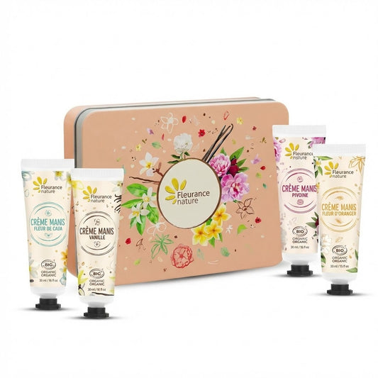 Cofre Melocotón Cuarteto Cremas Manos Evasión Floral Fleurance Nature_0