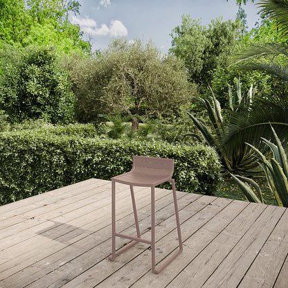Lote De 4 Taburetes De Jardín Inari Nuez Moscada Topo 47x48x86cm - Silla De Jardín_5