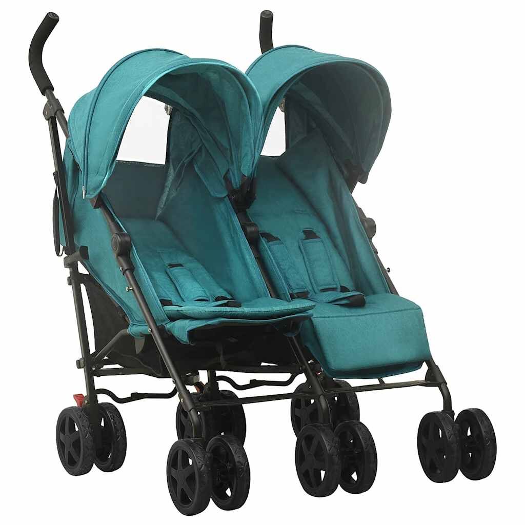 Vidaxl Carrito Para Gemelos De Acero Verde_4