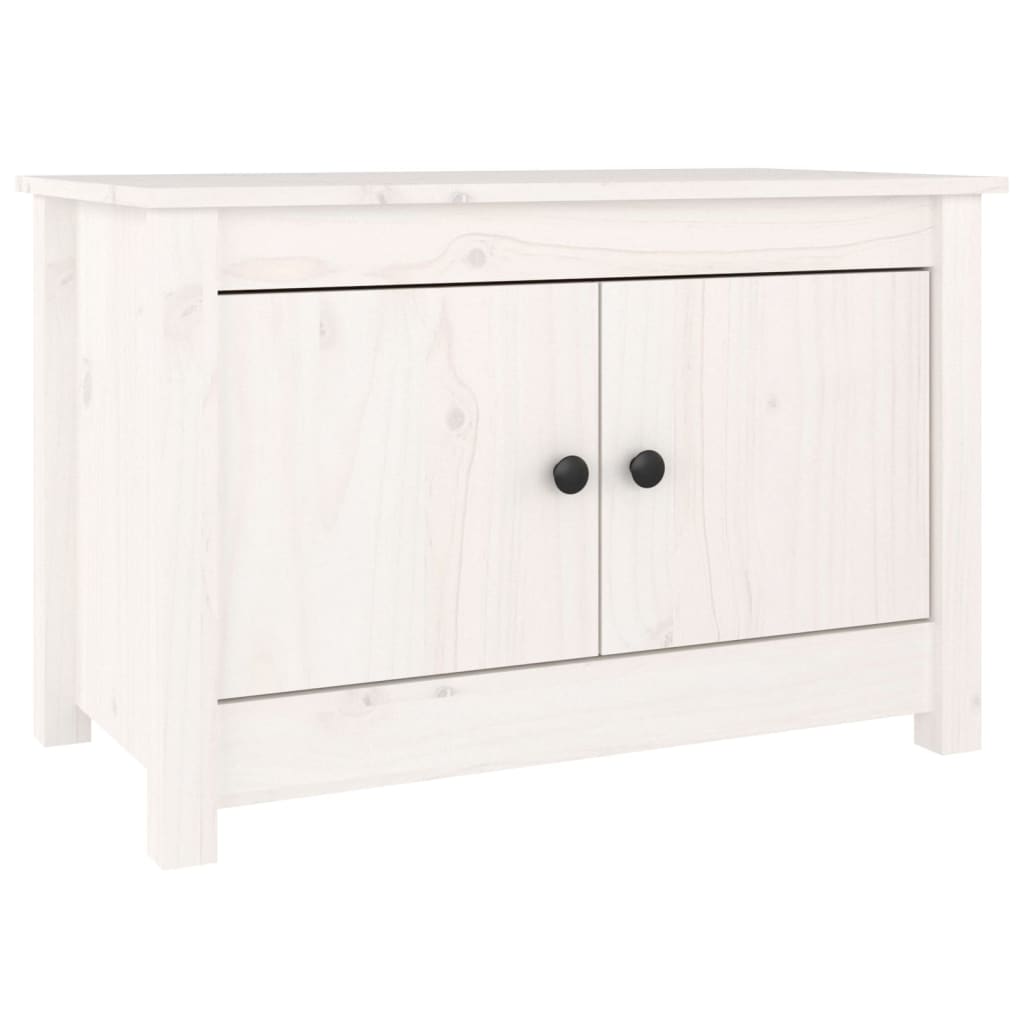 Armario Zapatero De Madera Maciza De Pino Blanco 70x38x45,5 Cm / Vetonek_5