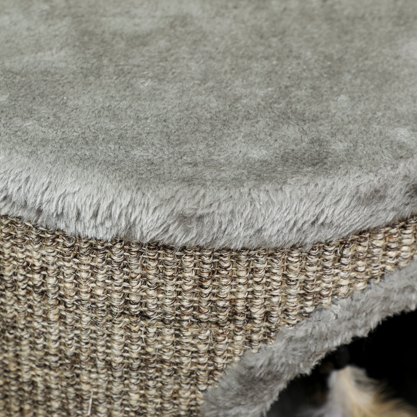 Pawhut Casa Para Gatos 3 En 1 Taburete Reposapiés 36x36x38 Cm Gris_3