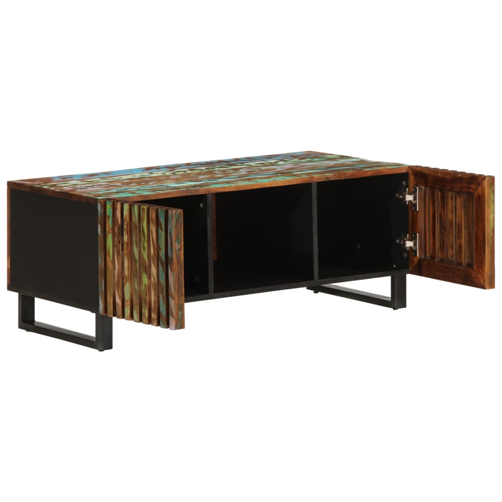 Mesa De Centro De Madera Maciza De Acacia 100x55x40 Cm_3
