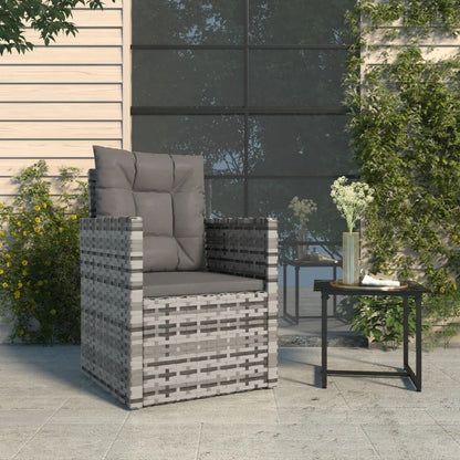 Vidaxl Sillón De Jardín Con Cojín Ratán Sintético Gris_1