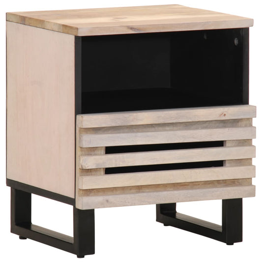 Mesitas De Noche 2 Uds Madera De Mango Blanqueado 40x34x46 Cm_0
