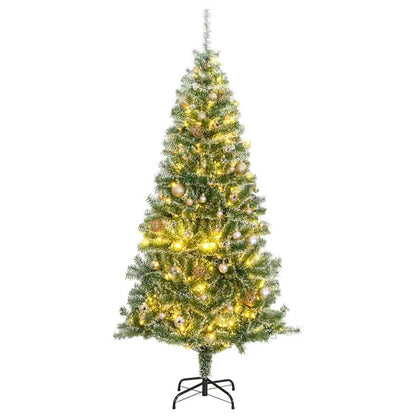 Vidaxl Árbol De Navidad Artificial Con 300 Led Bolas Y Nieve 240 Cm_0