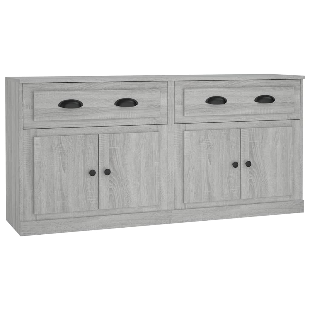 Aparadores 2 Piezas Madera Contrachapada Gris Sonoma_1
