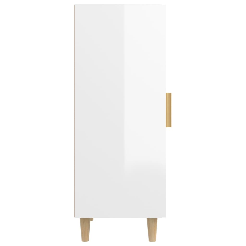 Aparador De Madera Contrachapada Blanco Brillante 34,5x34x90 Cm / Vetonek_1