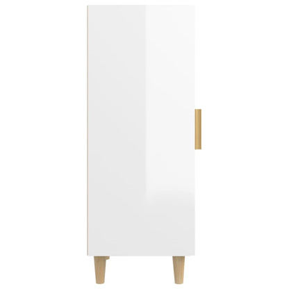 Aparador De Madera Contrachapada Blanco Brillante 34,5x34x90 Cm / Vetonek_1