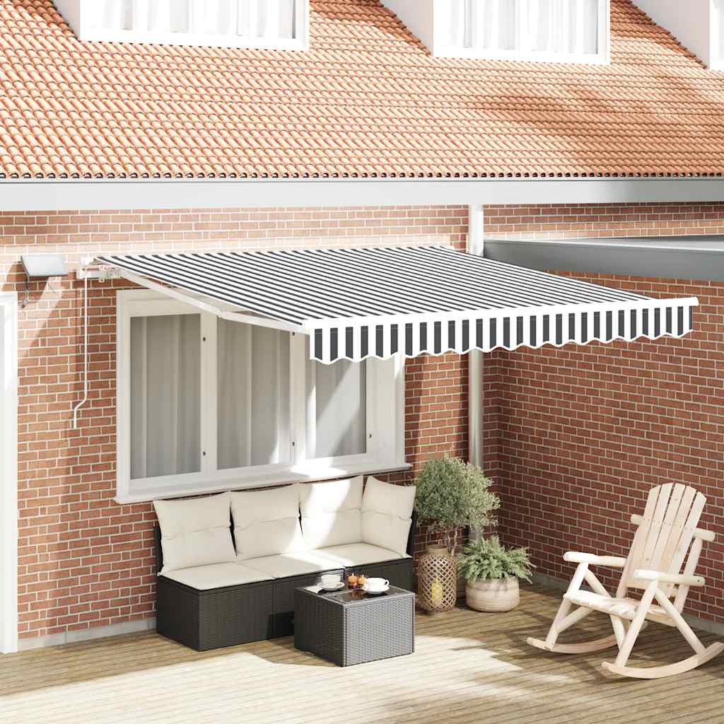 Toldo Retráctil Manual Con Led Antracita Y Blanco 300x250 Cm_1