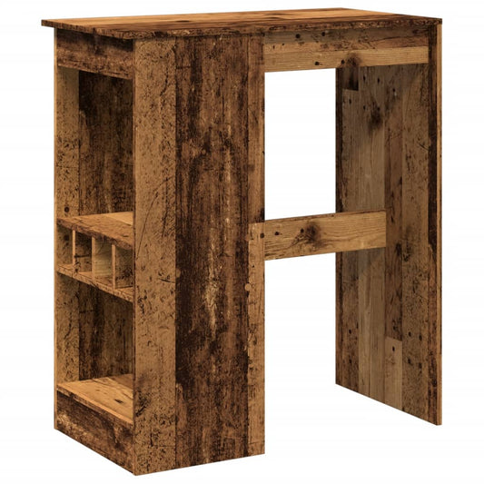 Mesa Alta Con Estantes Madera Envejecida 90x47,5x103,5 Cm_0