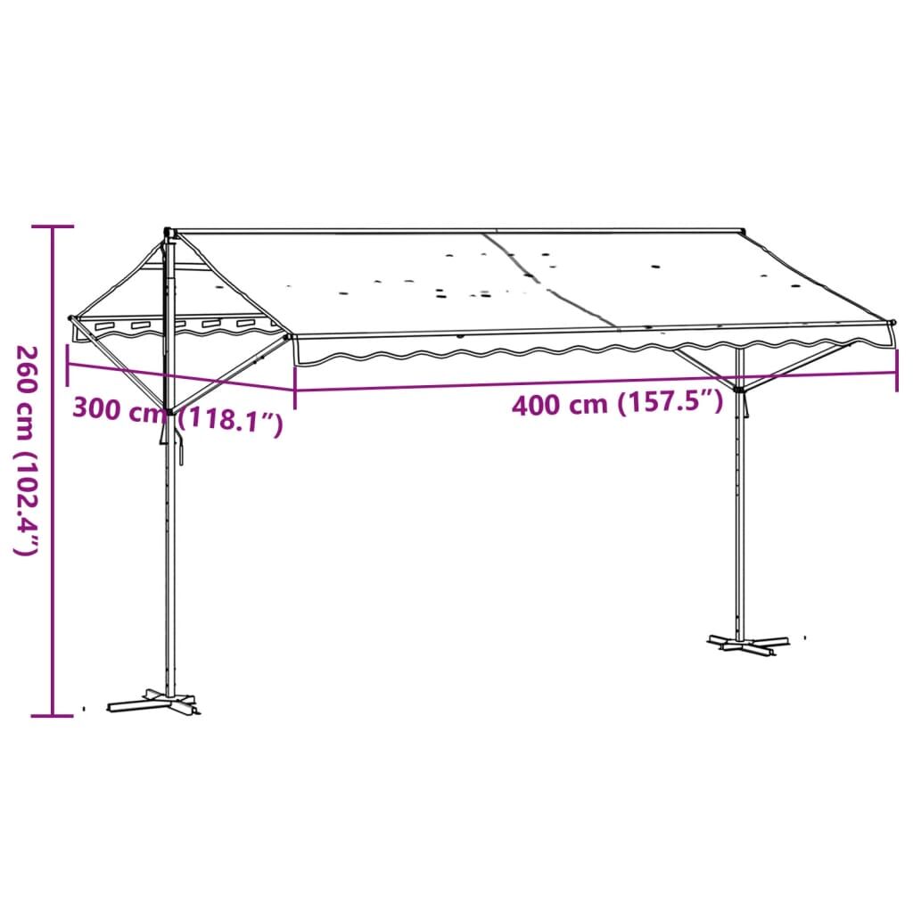 Vidaxl Toldo De Pie Tela Y Acero Azul Y Blanco 400x300 Cm_2