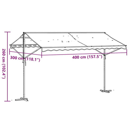Vidaxl Toldo De Pie Tela Y Acero Azul Y Blanco 400x300 Cm_2