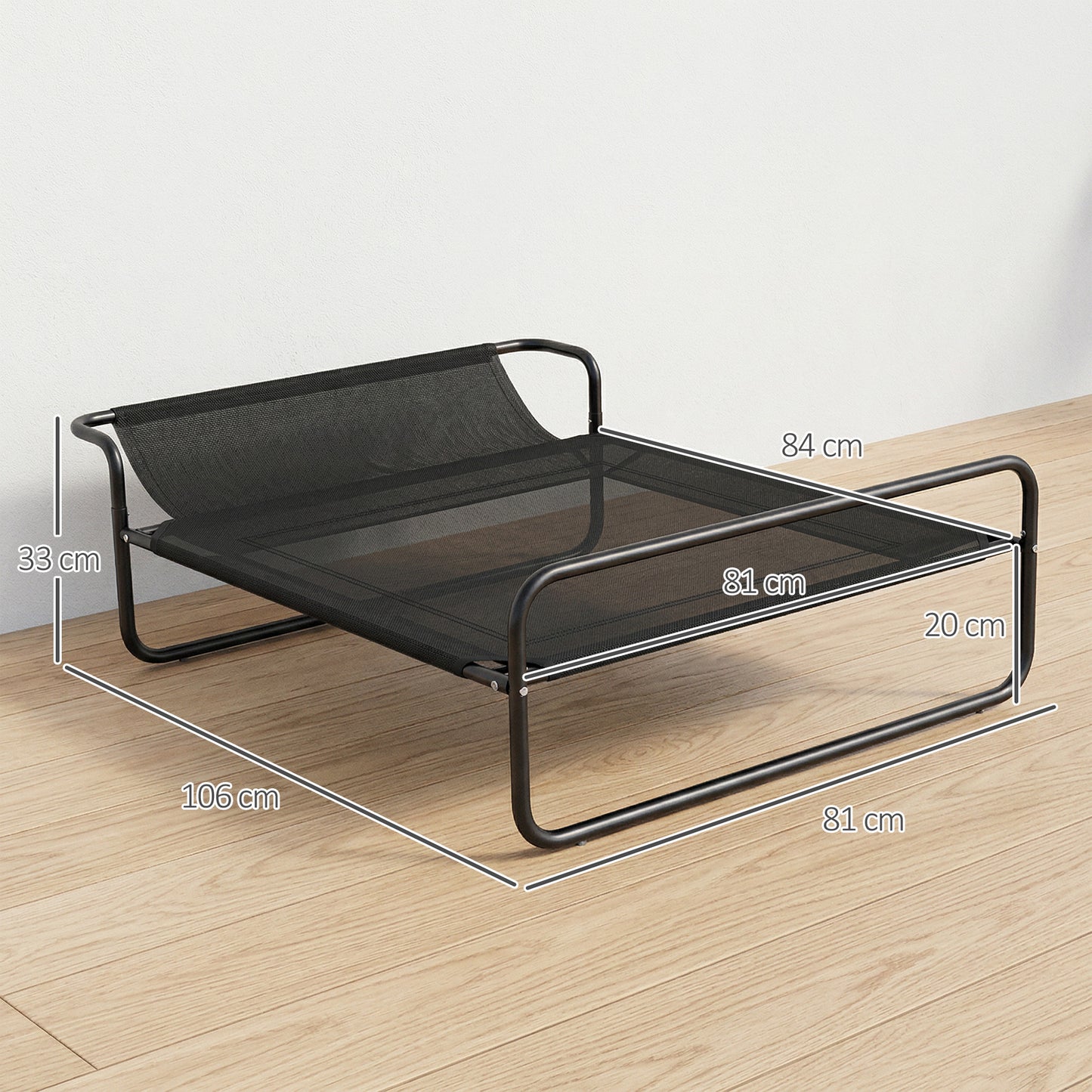 Pawhut Cama Elevada Para Perros Refrescante Y Transpirable 106x81x33 Cm Negro_2