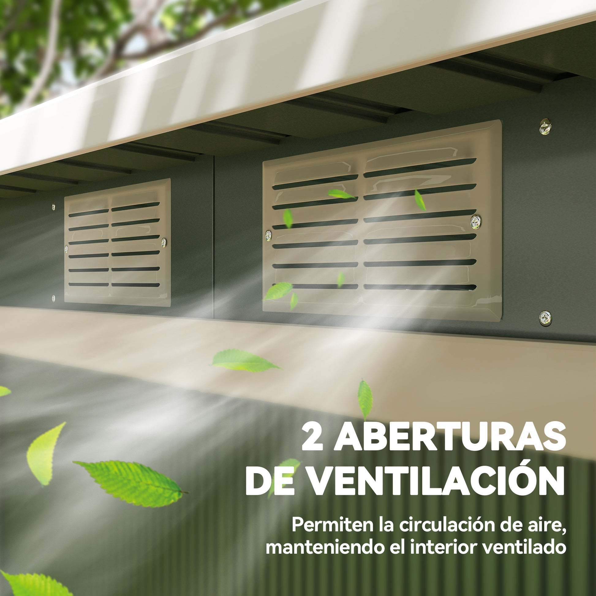 Outsunny Cobertizo De Jardín 280x130x172 Cm Base De 3,2 M² Con 2 Puertas Verde_3
