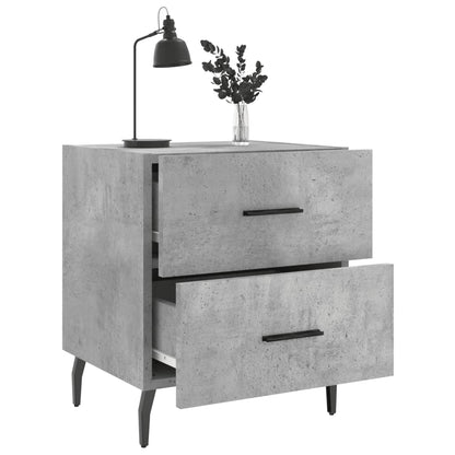 Mesita Noche 2 Uds Madera Ingeniería Gris Hormigón 40x35x47,5cm_2